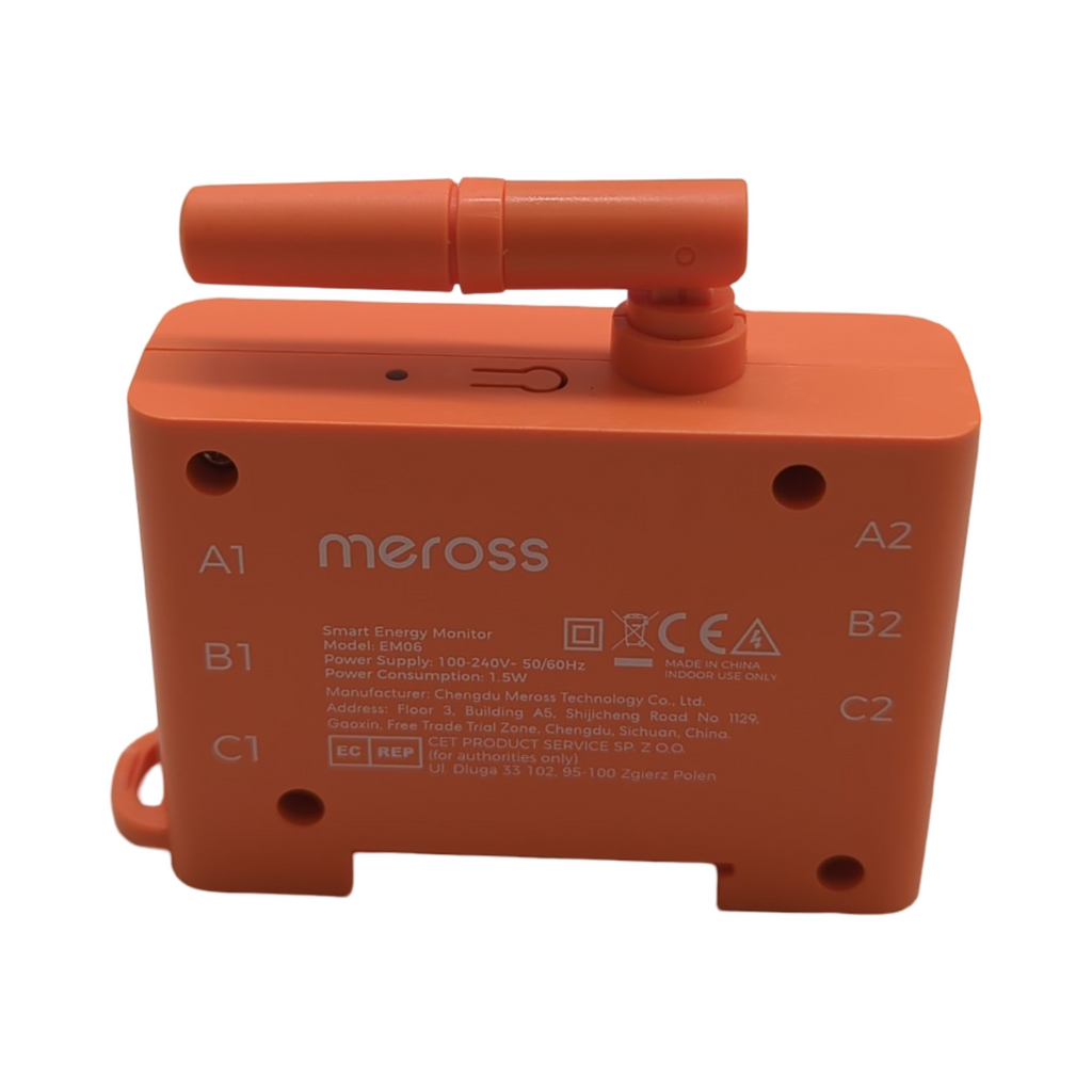 Meross EM06 Smart Meter 3-Phasen Stromzähler mit 6 Messkanälen WLAN Energiezähler für Balkonkraftwerk PV-Systeme DIN-Schiene