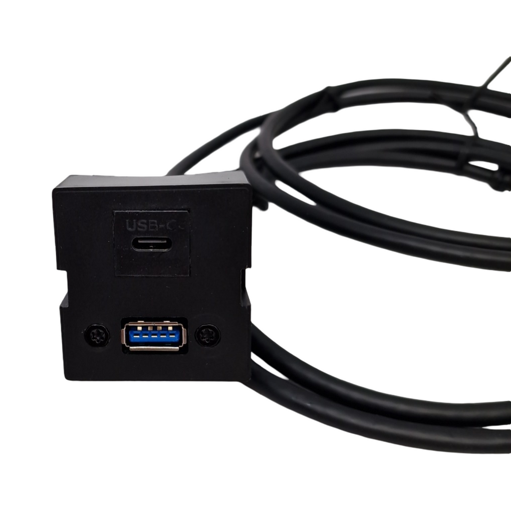 USB C & A Wechselmodul mit Netzteil für Einbausteckdosen schwarz