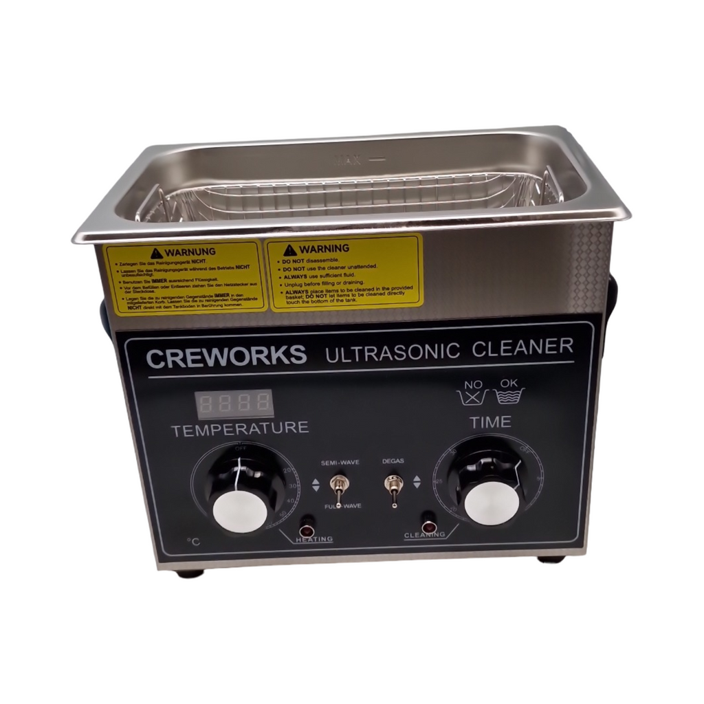 Creworks Ultraschallreiniger 3,2L Edelstahl mit Heizung Timer Degas Sanftmodus