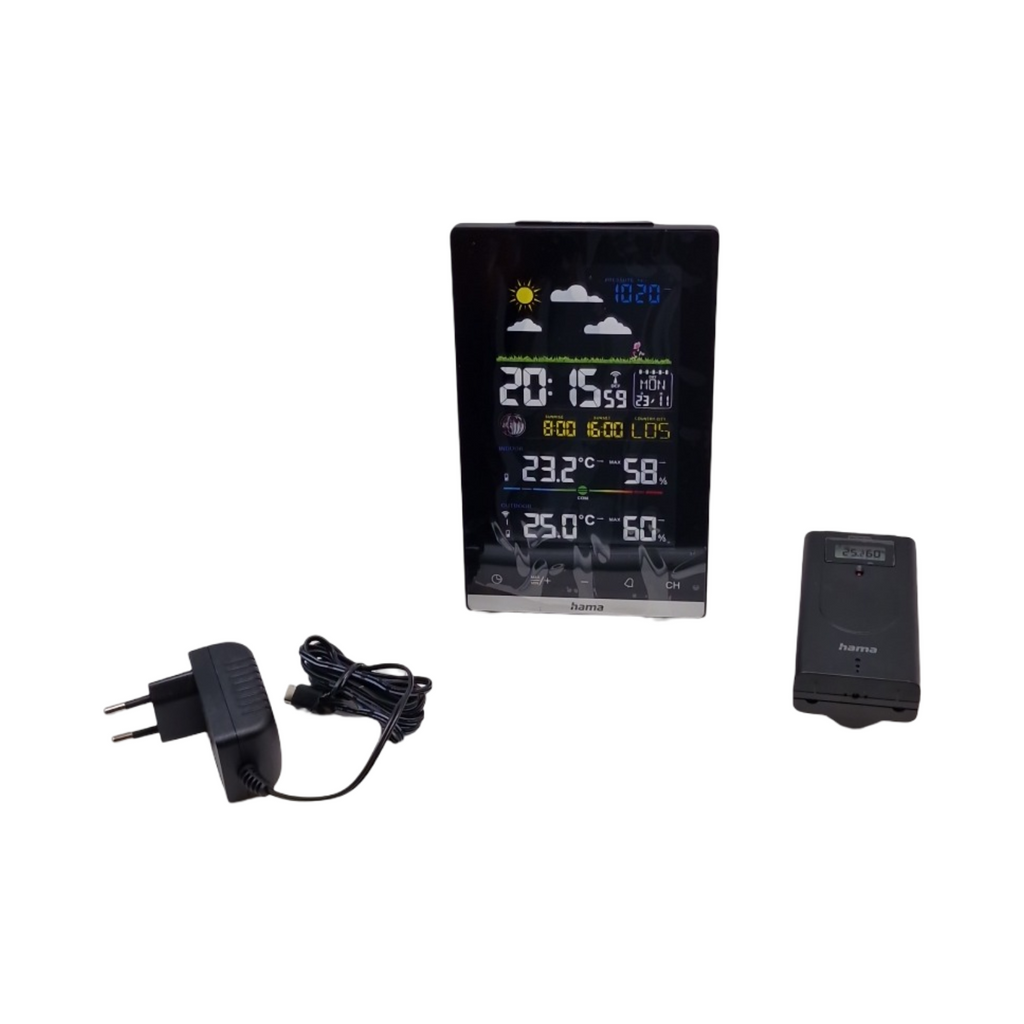 Hama 00222239 Funk Wetterstation mit Außensensor Schwarz Innen- und Außenthermometer Hygrometer