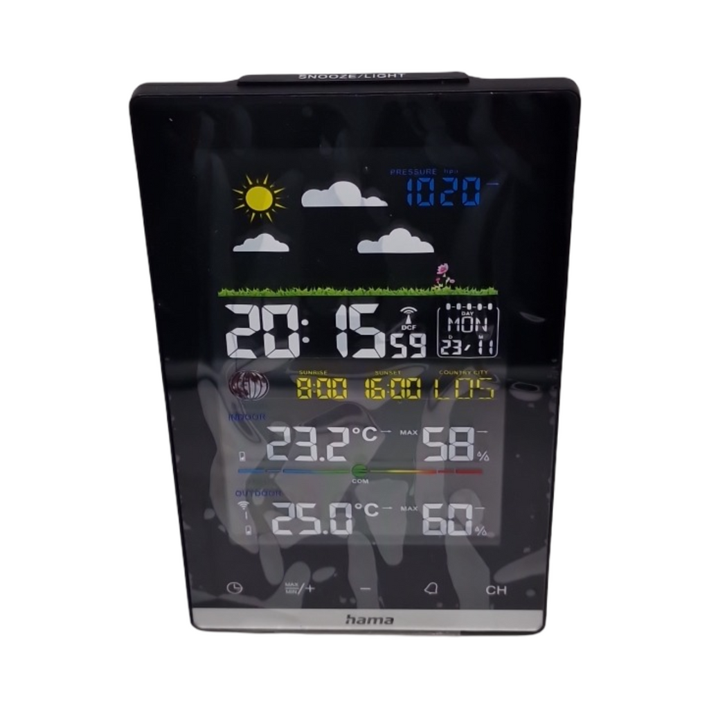 Hama 00222239 Funk Wetterstation mit Außensensor Schwarz Innen- und Außenthermometer Hygrometer