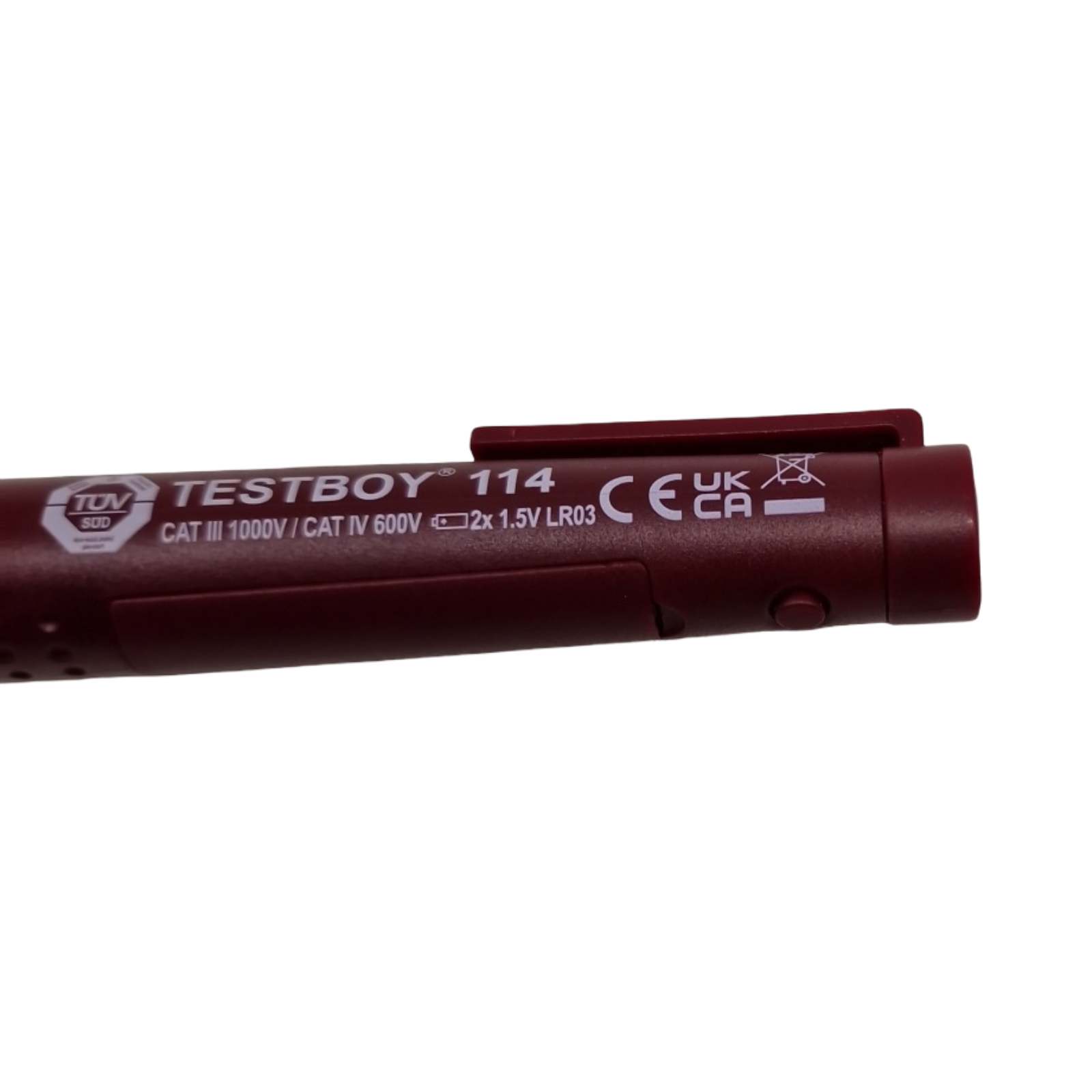 Testboy 114 berührungsloser Spannungstester ab 12 V AC mit optischer und vibrierender Anzeige Volt Detektor integrierte LED-Taschenlampe CAT III