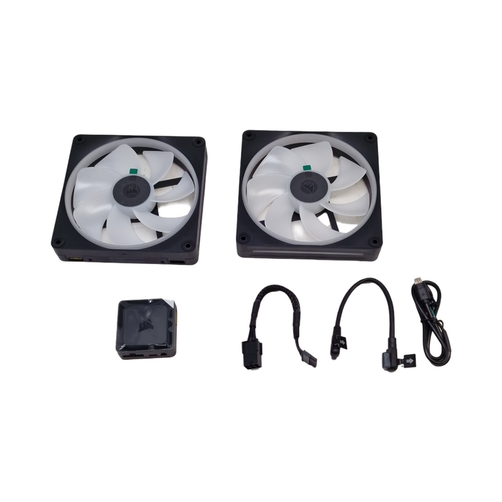 CORSAIR iCUE LINK LX140-R RGB 140mm PWM-Umkehrlüfter Doppelset geräuscharm magnetische Kuppellagerung zwei Lichtschleifen
