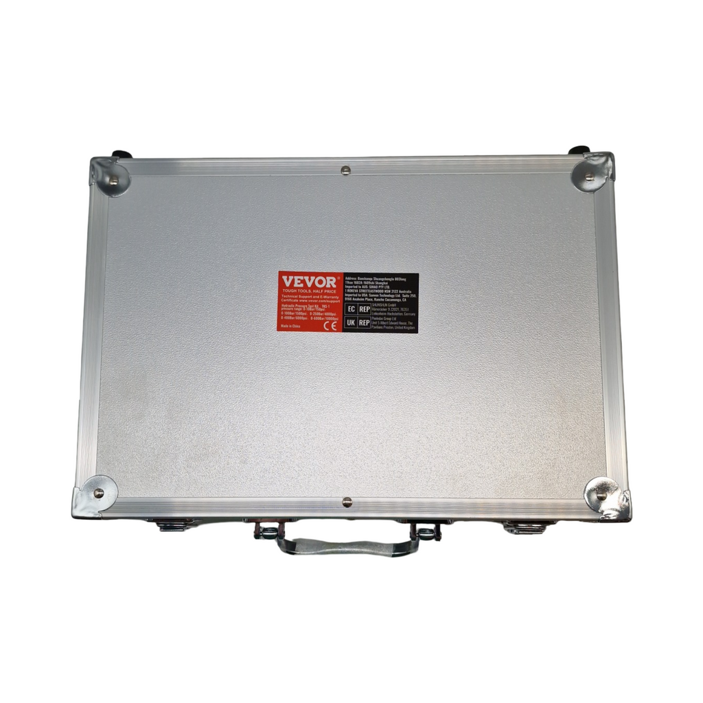 VEVOR Hydraulikdruck-Testset 250/400/600 bar 3 Messgeräte 11 Prüfkupplungen 3 Prüfschläuche für Bagger