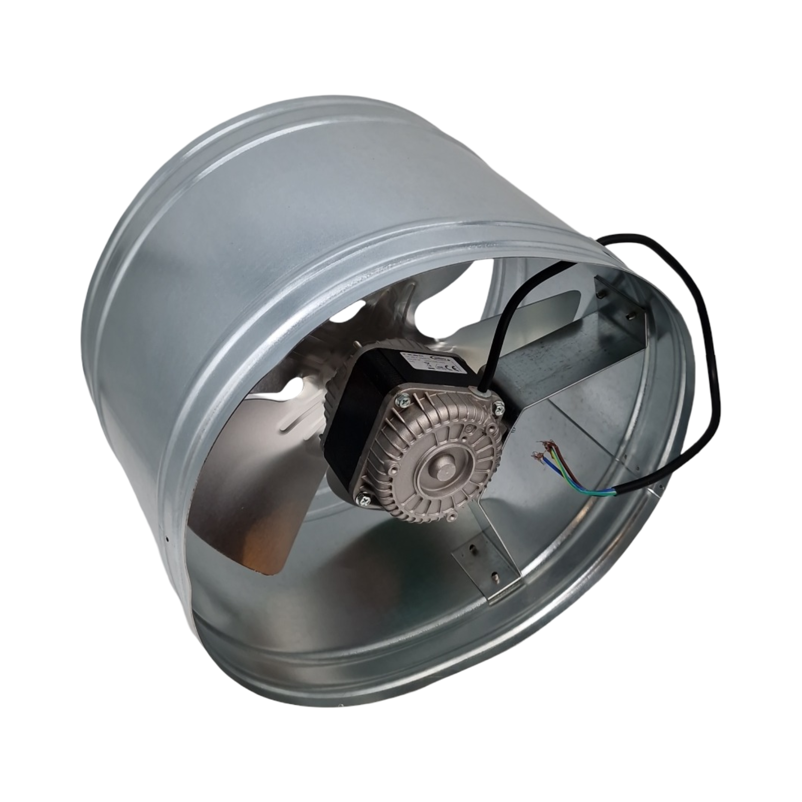 Axial Rohrventilator Zuluft Abluft Lüfter verzinkter Stahl Gehäuse wählbar 150-350 mm