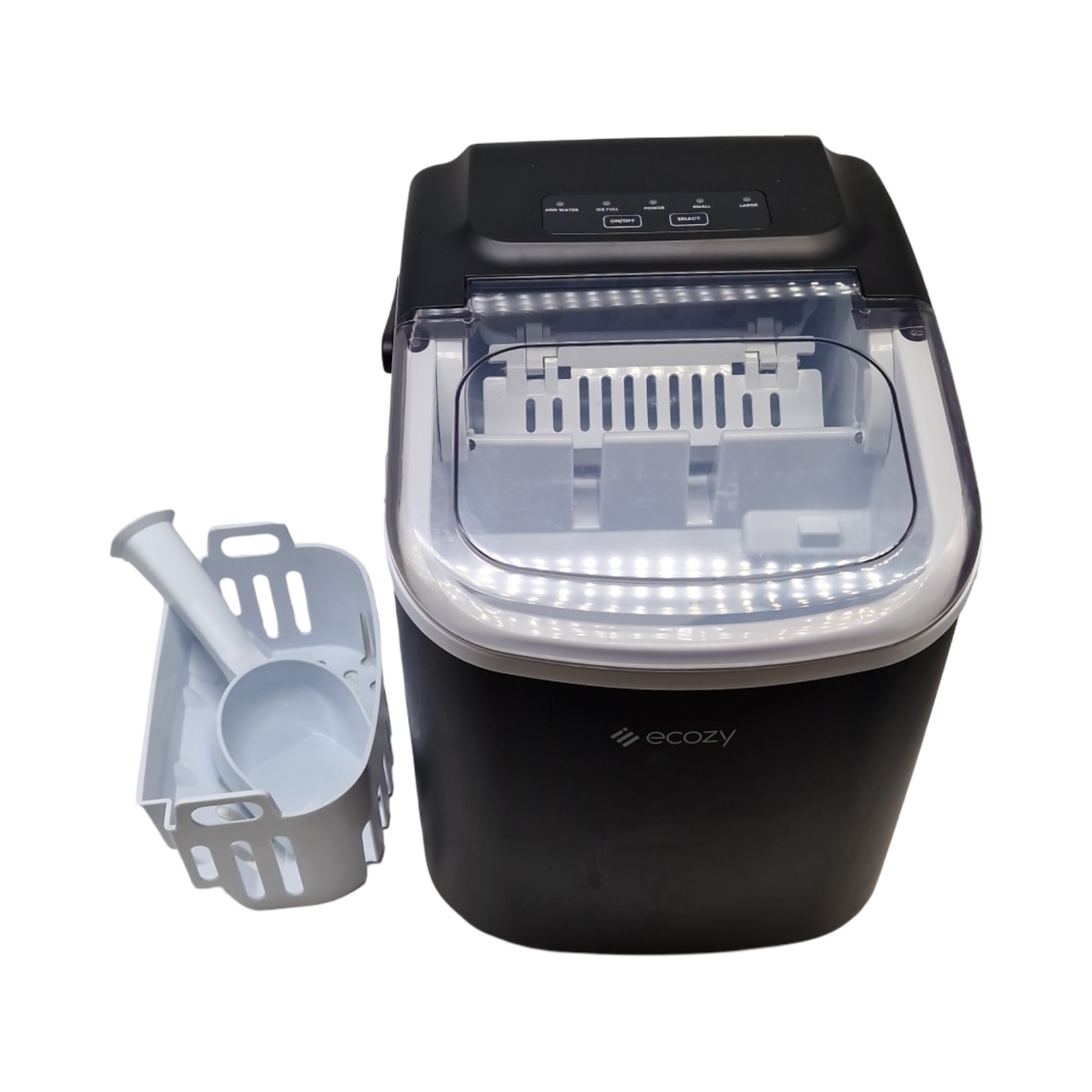 ecozy Eiswürfelmaschine selbstreinigend kompakt 2 Eiswürfelgrößen