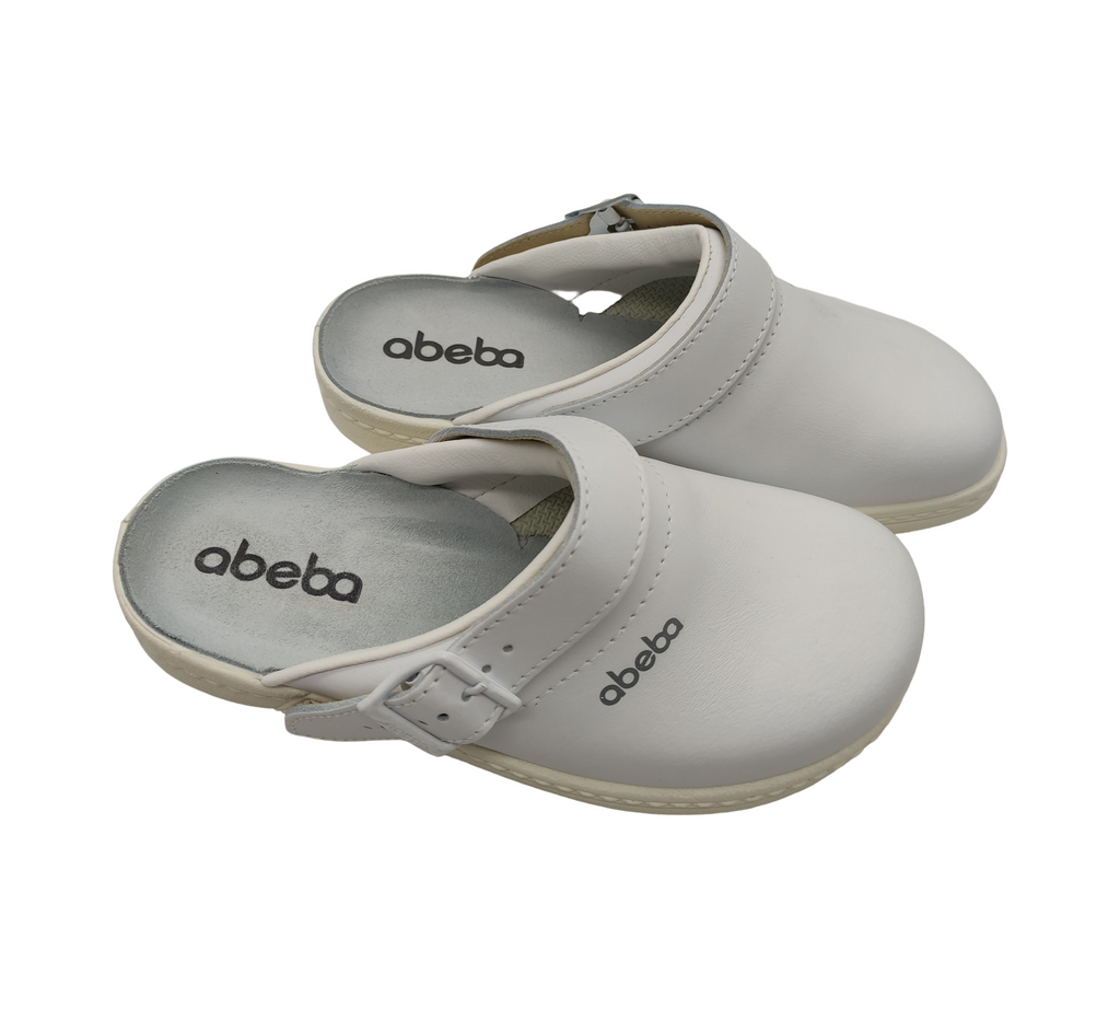 Abeba Clog 7021-38 Berufsschuh Glattleder weiß Größe 38