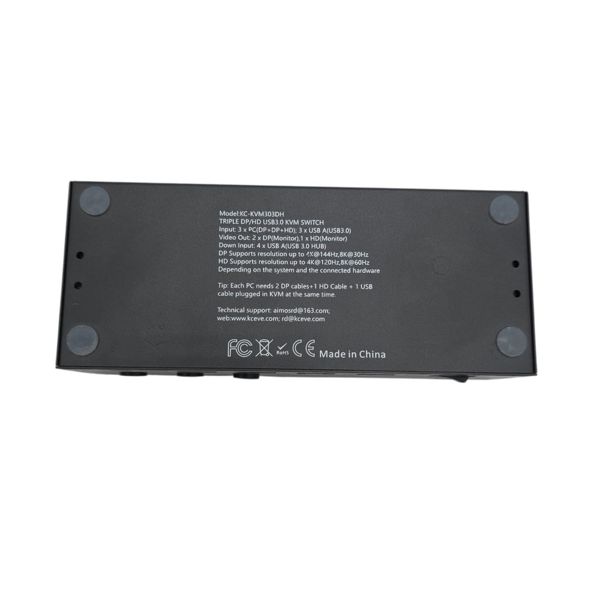 KVM Switch KVM-Switch Triple Monitor HDMI DisplayPort 4 USB3.0 3 PCs 8K 60Hz 4K 144Hz