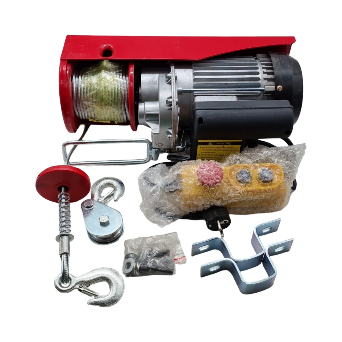 TEENO Elektrische Seilwinde 400kg 800kg 20m Seilzug Kupfermotor 1450W Hubgeschwindigkeit Hebezug