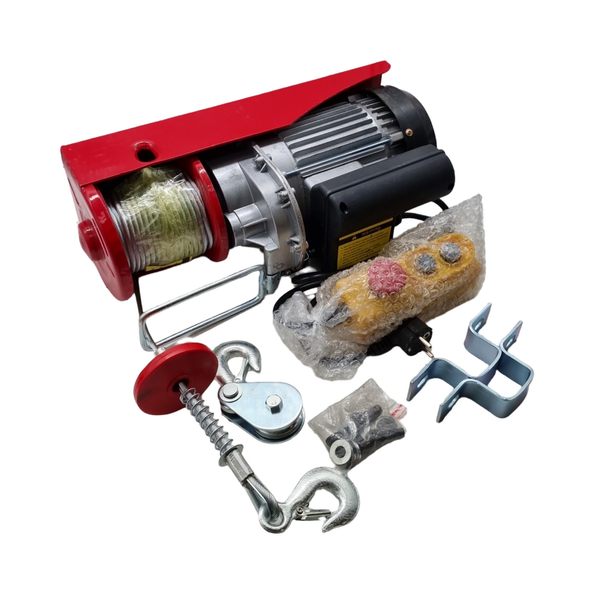 TEENO Elektrische Seilwinde 400kg 800kg 20m Seilzug Kupfermotor 1450W Hubgeschwindigkeit Hebezug