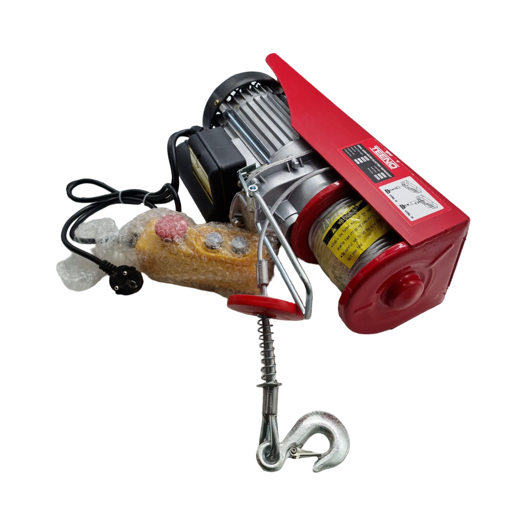 TEENO Elektrische Seilwinde 400kg 800kg 20m Seilzug Kupfermotor 1450W Hubgeschwindigkeit Hebezug