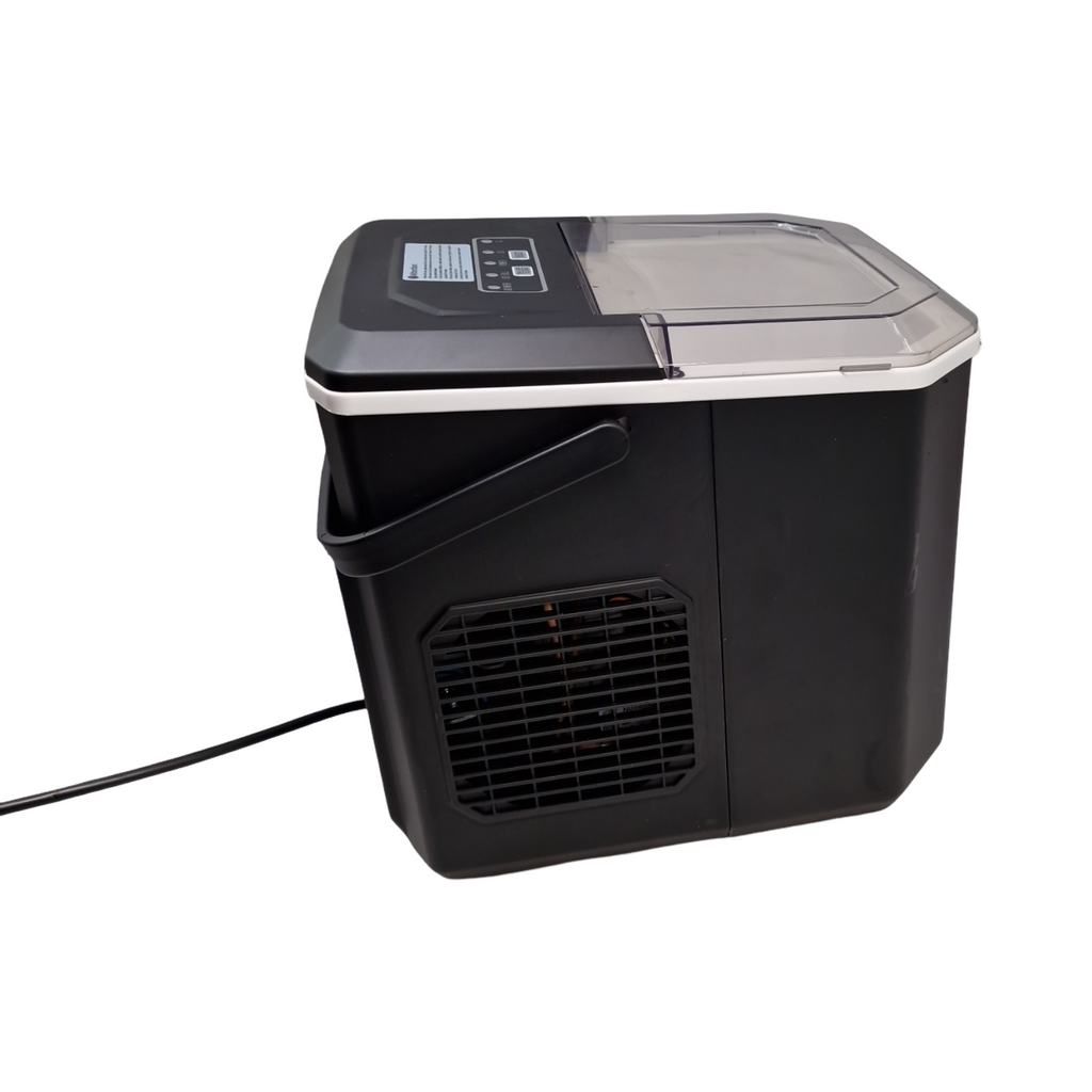 EUHOMY Eiswürfelmaschine für zu Hause: 9 Würfel in 6 Minuten, selbstreinigende Eismaschine, 12 kg/24 Stunden, 2 Eiswürfelgrößen, mit Griff/Schaufel/Korb, schwarz