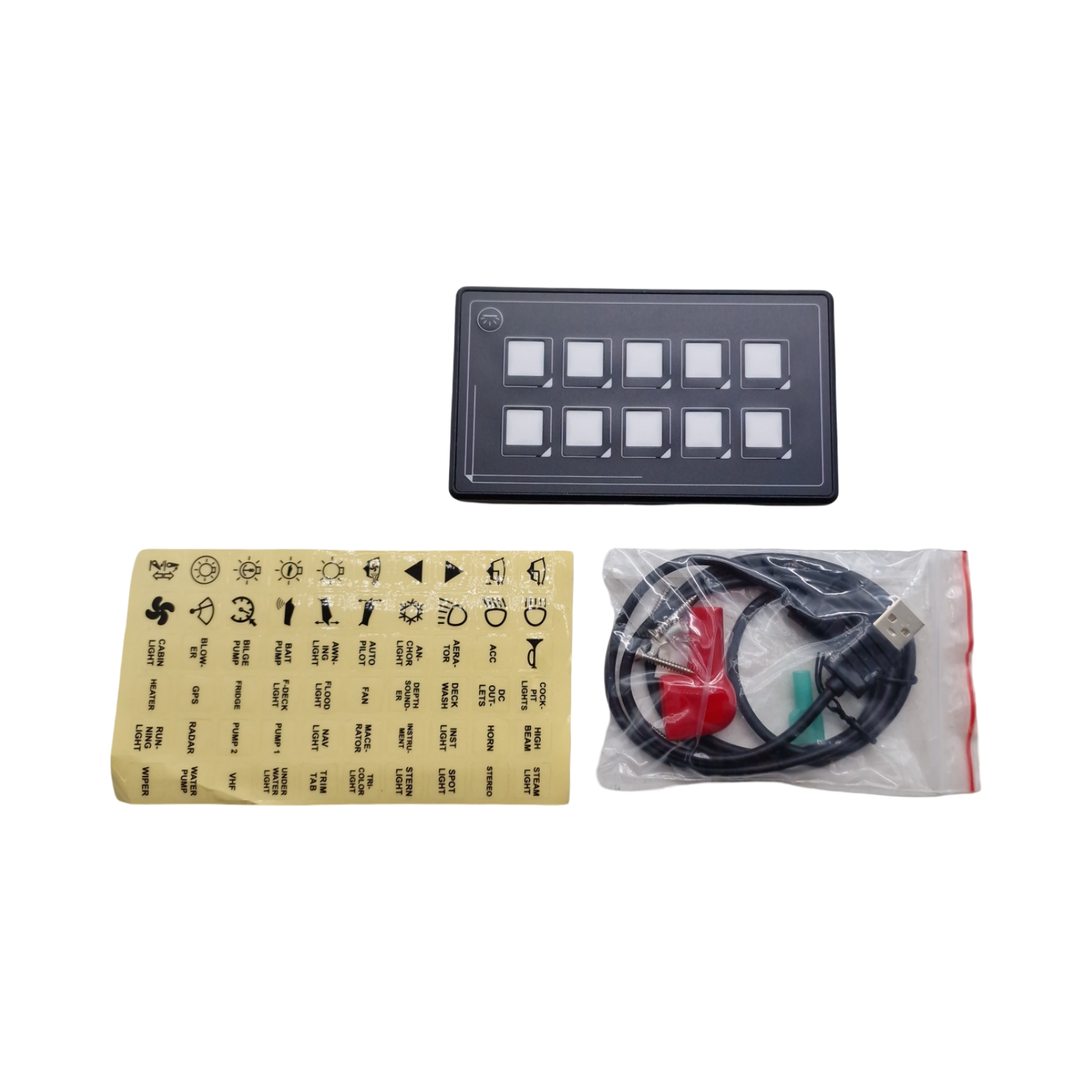 Toutch-Schalttafel Membransteuerung 10P Bluetooth-APP-Steuerung mit LED-Hintergrundbeleuchtung Touch Eingebautes PP