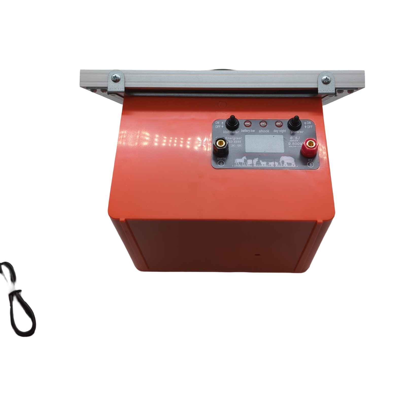 Weidezaungerät Solar 9V 12V Elektrozaungerät 0,5J 9,5KV 5W-Solarpanel 12V 7Ah Blei-Akku Erdungsset für Geflügel Vieh 2-32 km