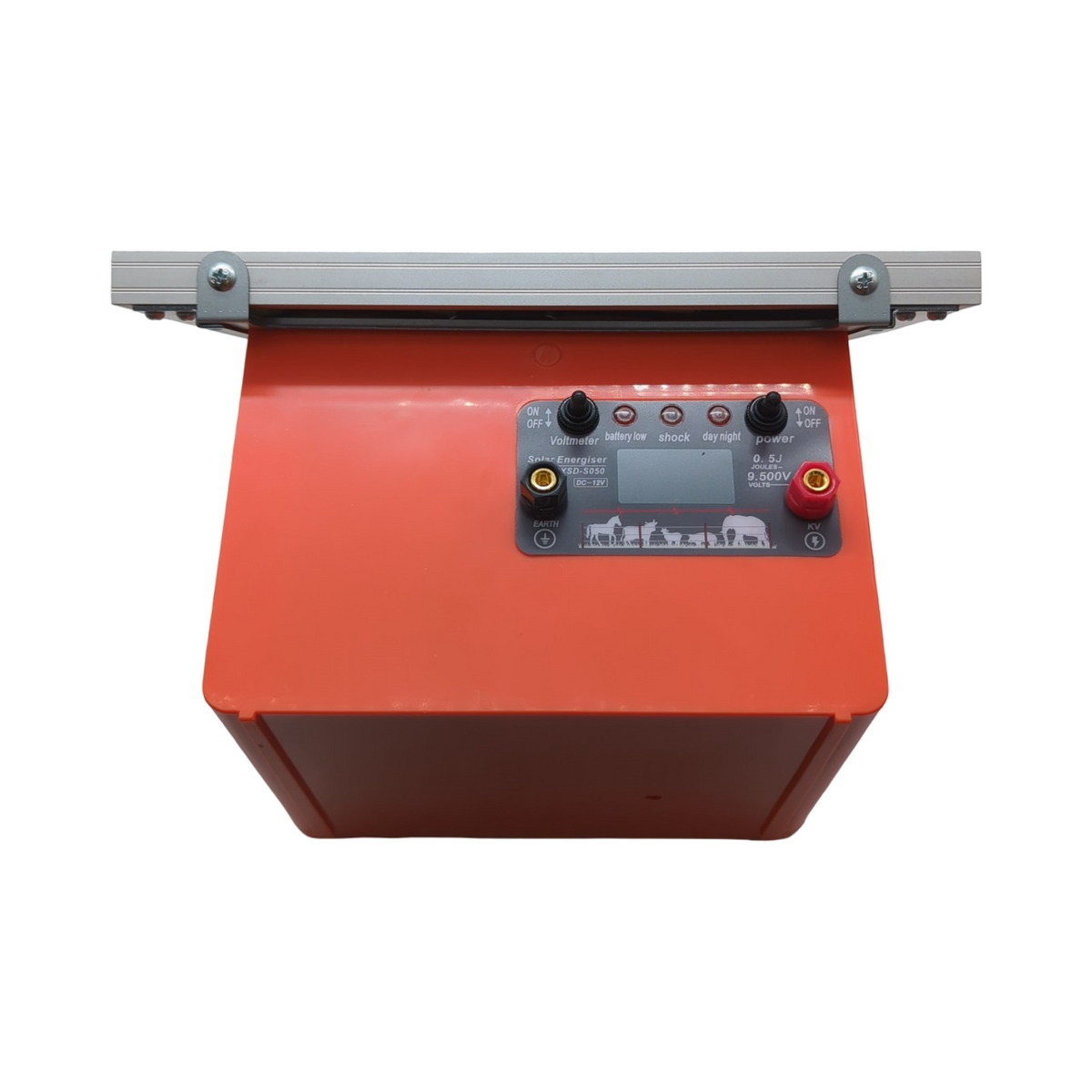 Weidezaungerät Solar 9V 12V Elektrozaungerät 0,5J 9,5KV 5W-Solarpanel 12V 7Ah Blei-Akku Erdungsset für Geflügel Vieh 2-32 km