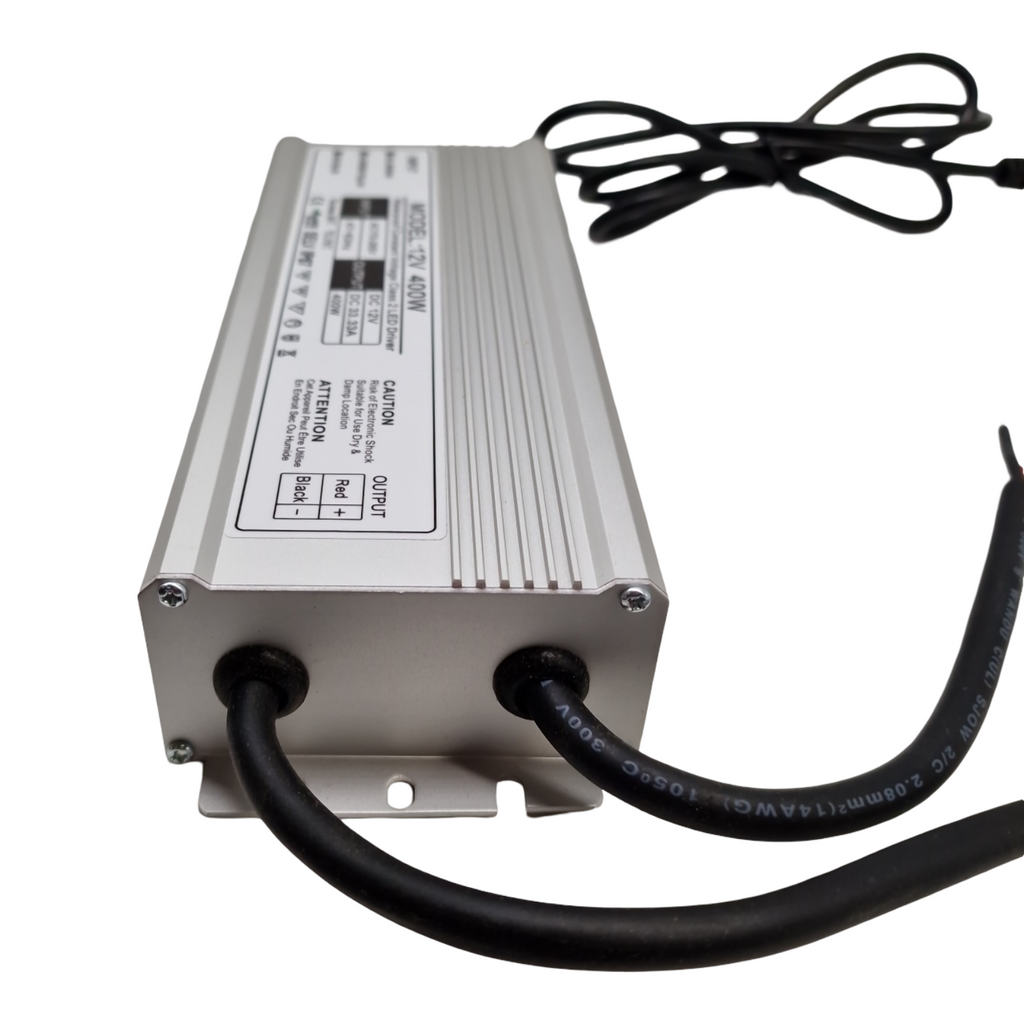 LED Transformator 12V 400W Netzteil wasserdicht IP67 mit Stecker für Außenbereich