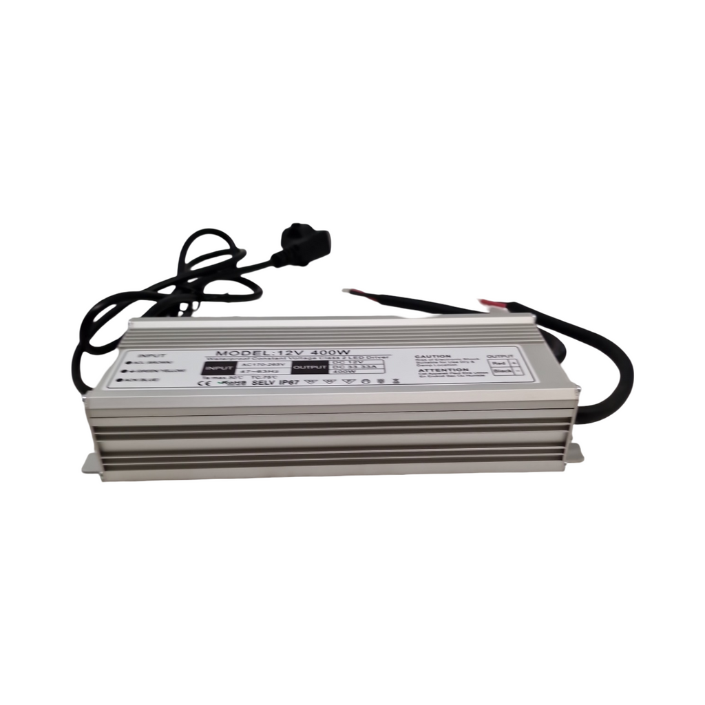 LED Transformator 12V 400W Netzteil wasserdicht IP67 mit Stecker für Außenbereich