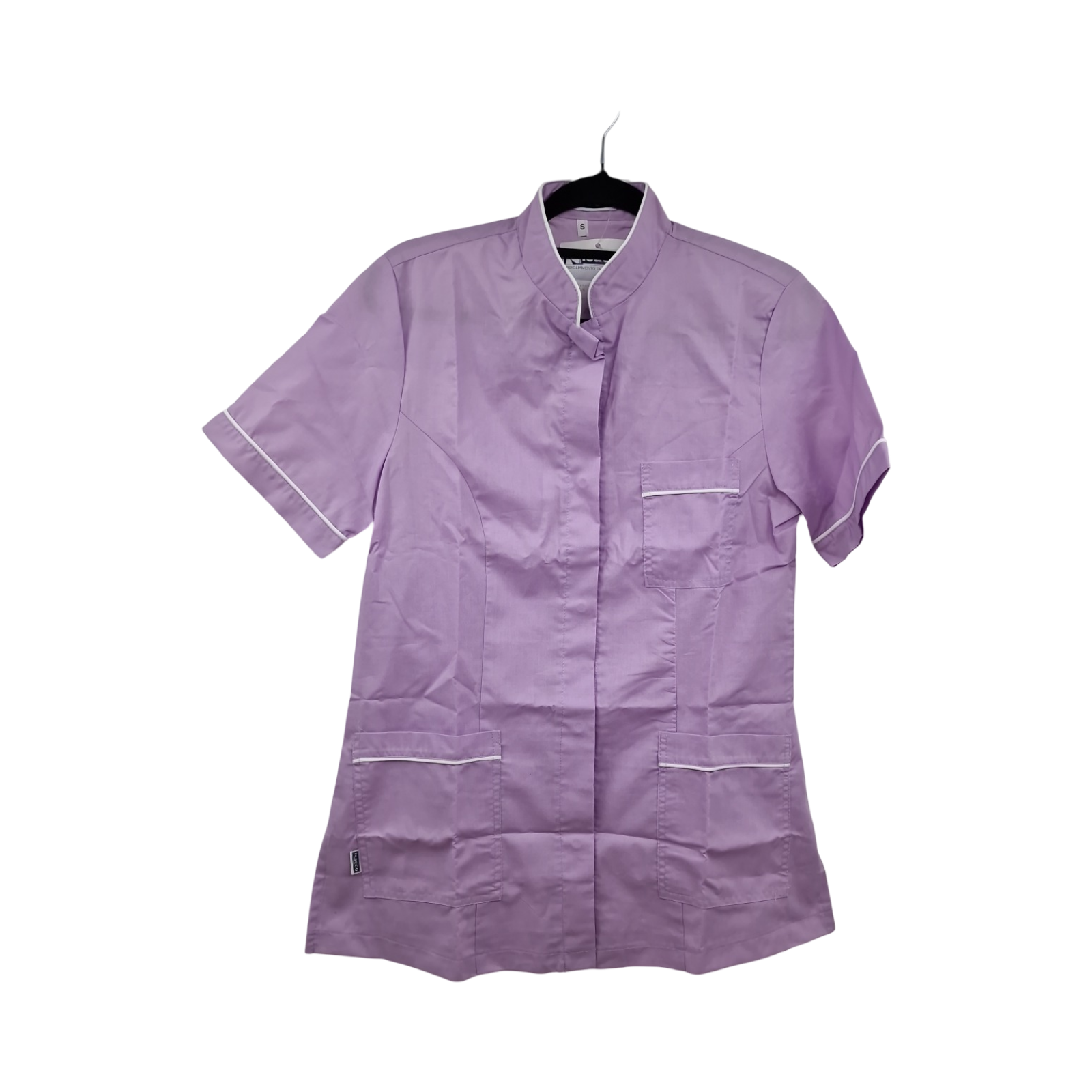 Isacco Panarea Kasack Damen Weiß Lila Polyester Baumwolle Größe S