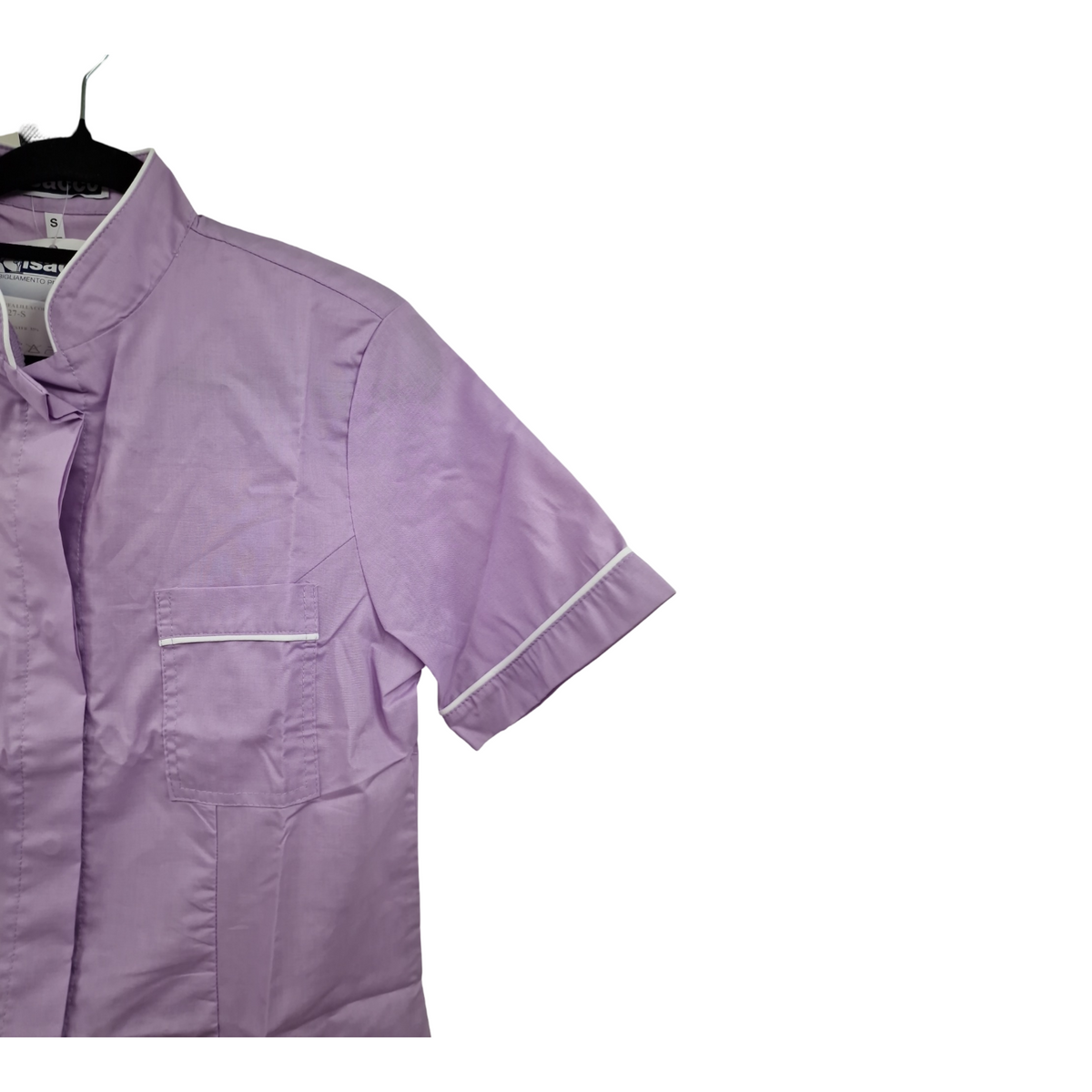 Isacco Panarea Kasack Damen Weiß Lila Polyester Baumwolle Größe S