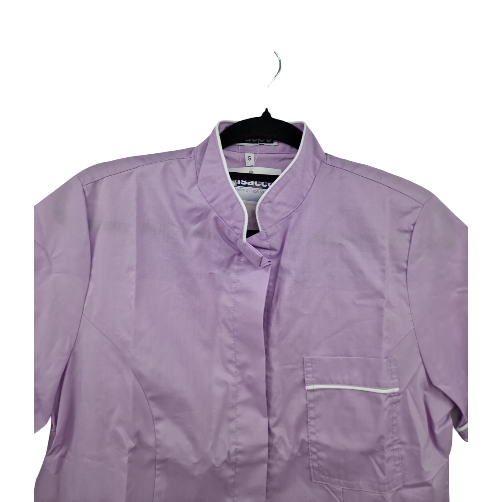 Isacco Panarea Kasack Damen Weiß Lila Polyester Baumwolle Größe S