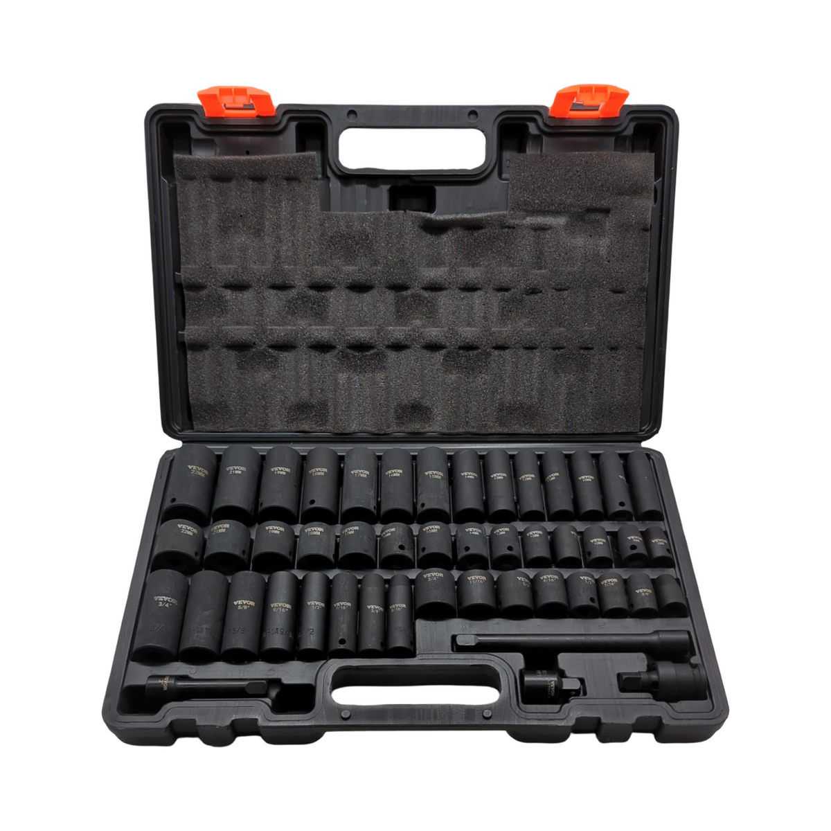 VEVOR Steckschlüsselsatz 3/8 Zoll 44-teilig 6-kant CR-V Stahl HRC 42-48 Größe markiert