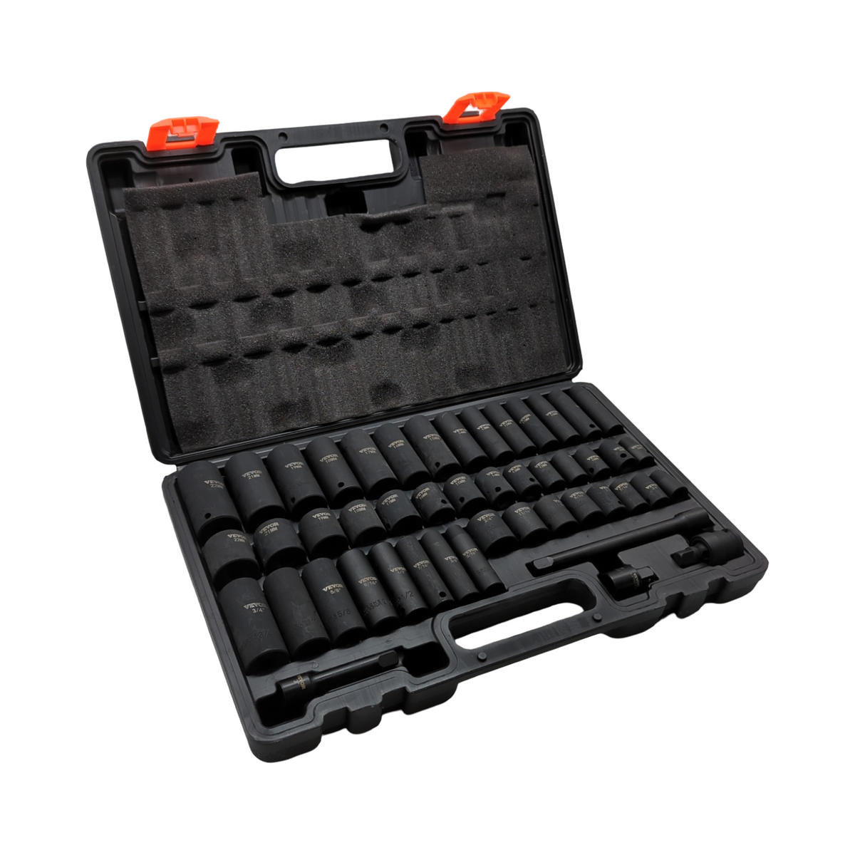 VEVOR Steckschlüsselsatz 3/8 Zoll 44-teilig 6-kant CR-V Stahl HRC 42-48 Größe markiert