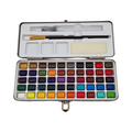 Paintersisters Aquarell Malkasten Farbkasten 50 Farbtöne mit Wassertank-Pinsel Metallkasten