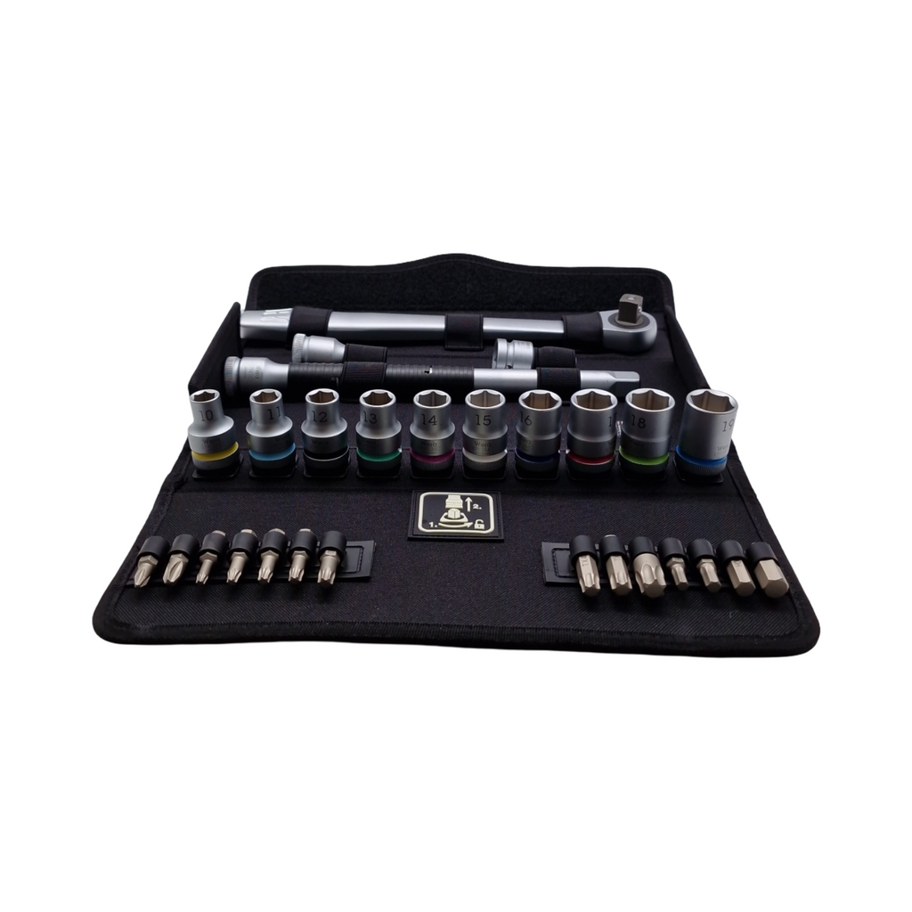 Wera 8100 SC 8 Ratschen-Set Zyklop Metal mit Umschalthebel 1/2 Zoll metrisch 28-teilig
