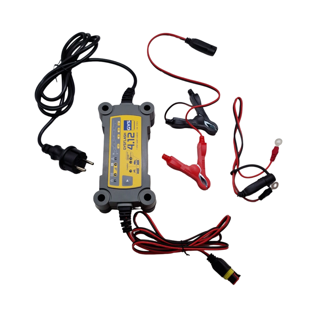 GYS GYSFLASH 4.12 Batterieladegerät 12V intelligent für PKW Motorrad Bleiakku VRLA AGM SLA Gel EFB 0,8A 4A