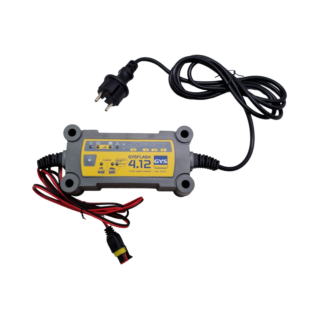 GYS GYSFLASH 4.12 Batterieladegerät 12V intelligent für PKW Motorrad Bleiakku VRLA AGM SLA Gel EFB 0,8A 4A