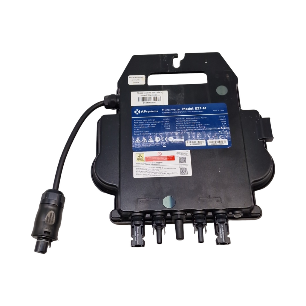 APsystems EZ1-M Mikrowechselrichter 800W WLAN Bluetooth PV VDE zertifiziert Plug Play für Balkonkraftwerk APsystems EZ1-M 800W Mikrowechselrichter mit WLAN Bluetooth, PV VDE Zertifiziert, Plug Play Wechselrichter ideal für Balkonkraftwerk