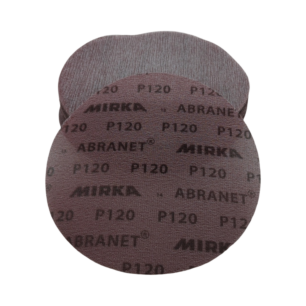 Mirka Abranet Schleifscheiben 225mm Klett P120 Set 25 Stück für Holz Spachtel Lack Kunststoff