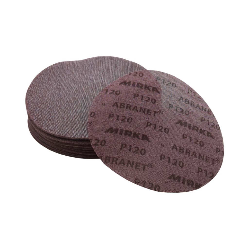 Mirka Abranet Schleifscheiben 225mm Klett P120 Set 25 Stück für Holz Spachtel Lack Kunststoff