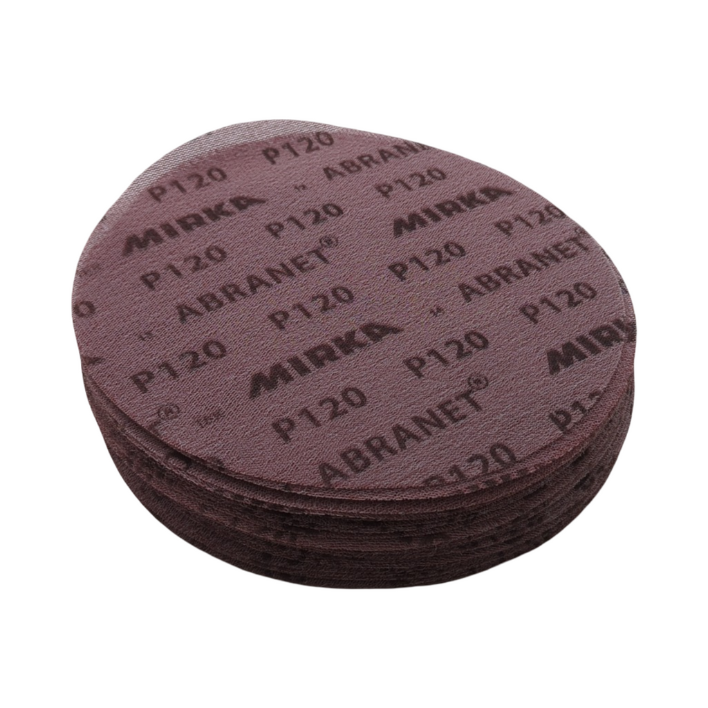 Mirka Abranet Schleifscheiben 225mm Klett P120 Set 25 Stück für Holz Spachtel Lack Kunststoff