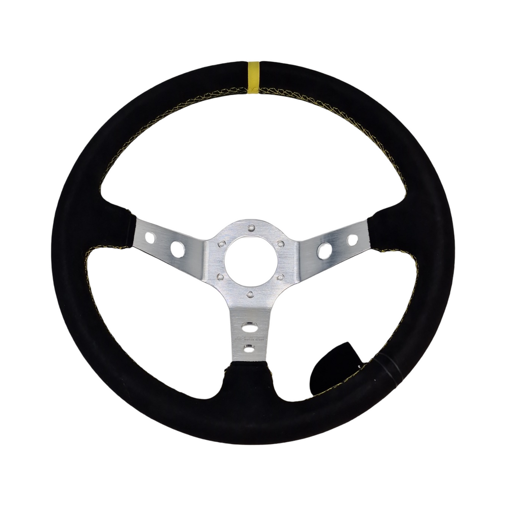 OCC Motorsport Track Lenkrad Alcantara Silberne Speichen 90mm Tiefe 350mm