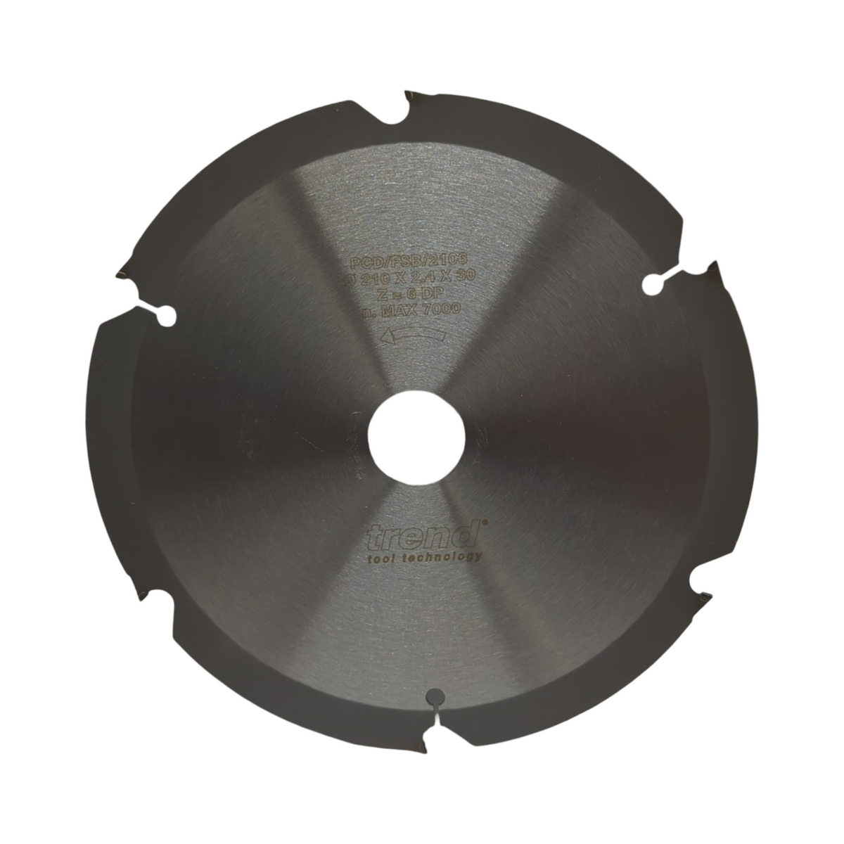 PKD Kreissägeblatt 210 mm 30 mm Bohrung 6 Zähne grobe Oberfläche Faserzement
