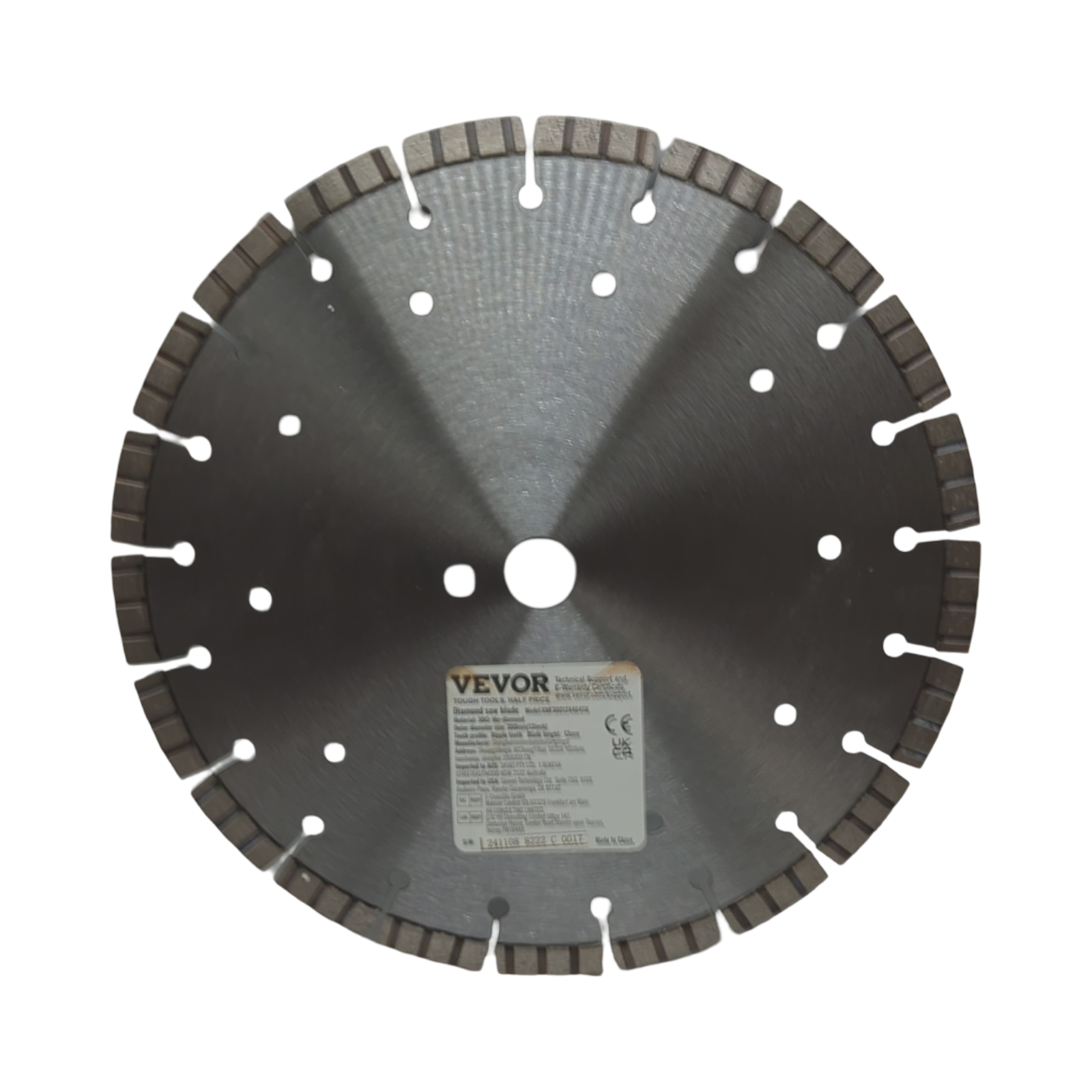 VEVOR Diamant Trennscheibe 300 mm Beton Sägeblatt 12 mm gewellte Segmente Nass Trocken
