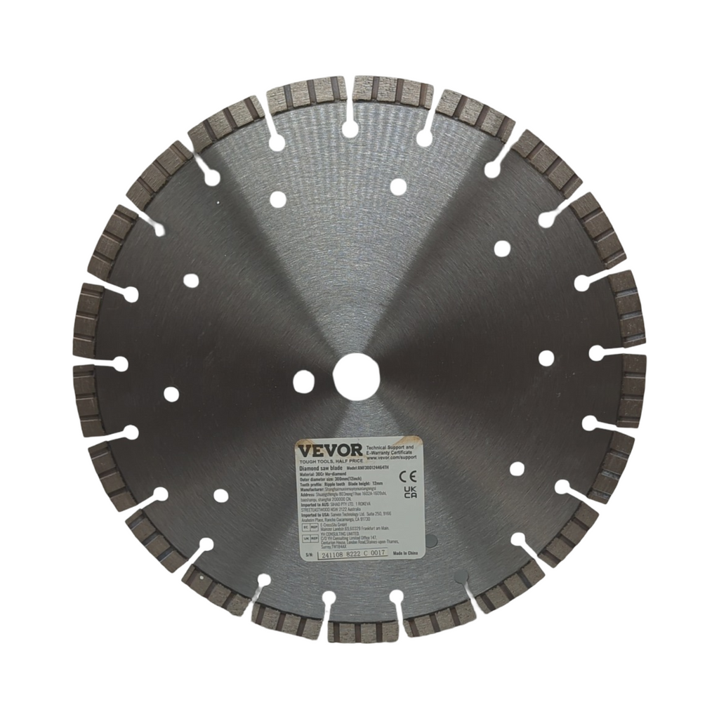 VEVOR Diamant Trennscheibe 300 mm Beton Sägeblatt 12 mm gewellte Segmente Nass Trocken