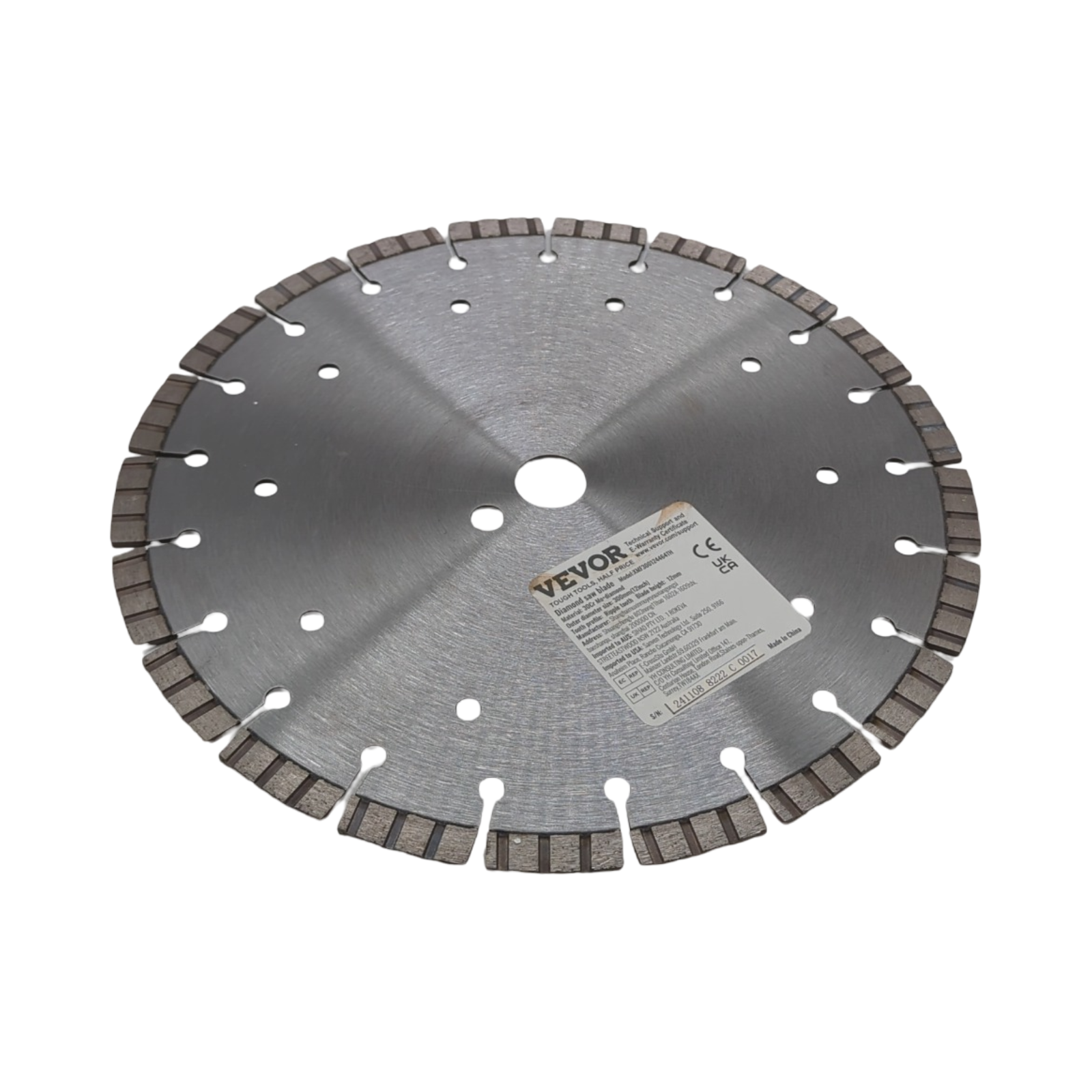 VEVOR Diamant Trennscheibe 300 mm Beton Sägeblatt 12 mm gewellte Segmente Nass Trocken