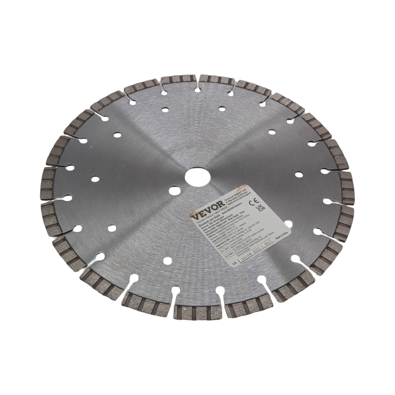 VEVOR Diamant Trennscheibe 300 mm Beton Sägeblatt 12 mm gewellte Segmente Nass Trocken