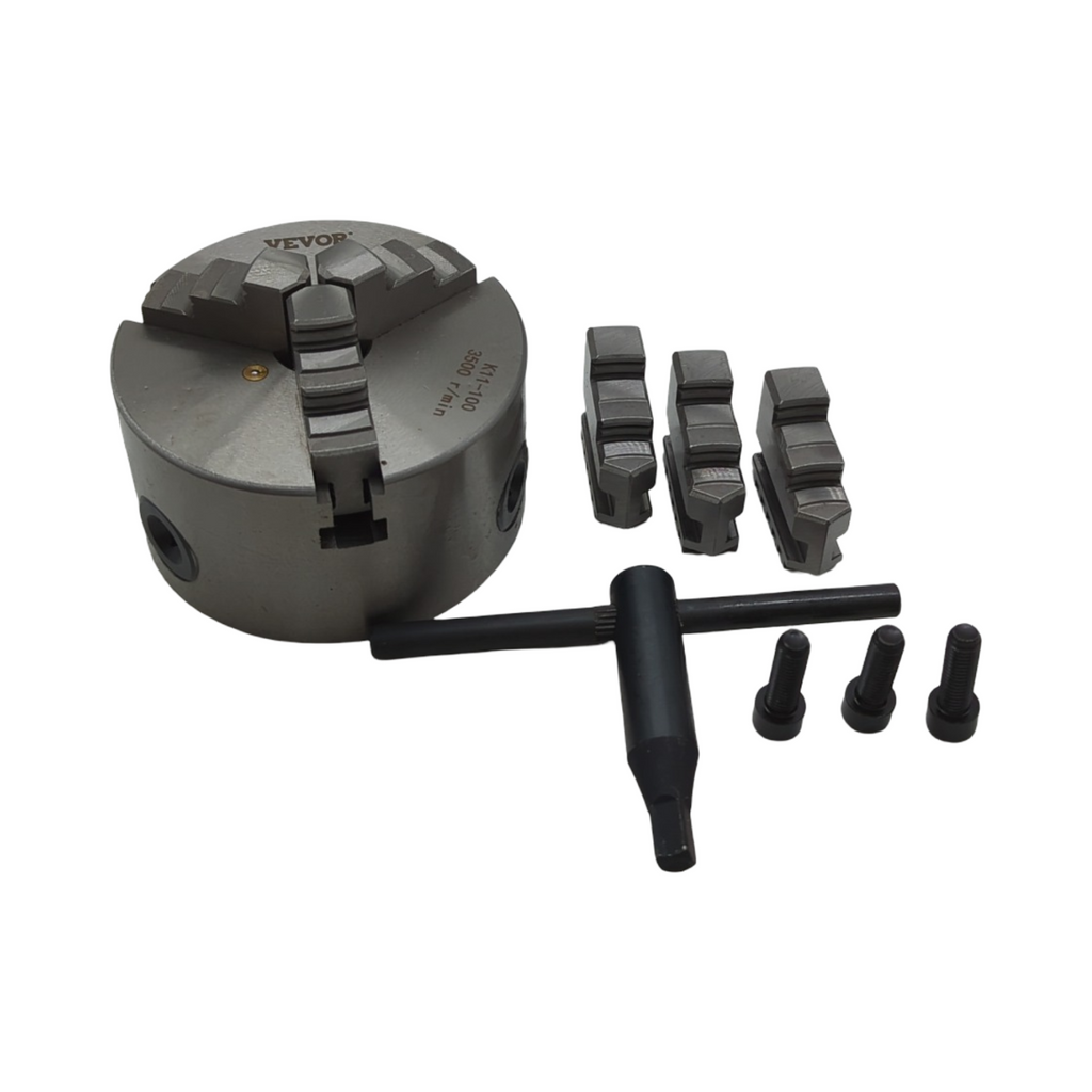 VEVOR K11-100 Drehfutter 100mm 3-Backen selbstzentrierend Gusseisen für Metallbearbeitung