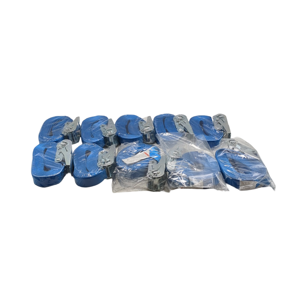 Spanngurte mit Ratschenschloss 6m x 25mm Blau 800kg DIN EN 12195-2 10 Stück