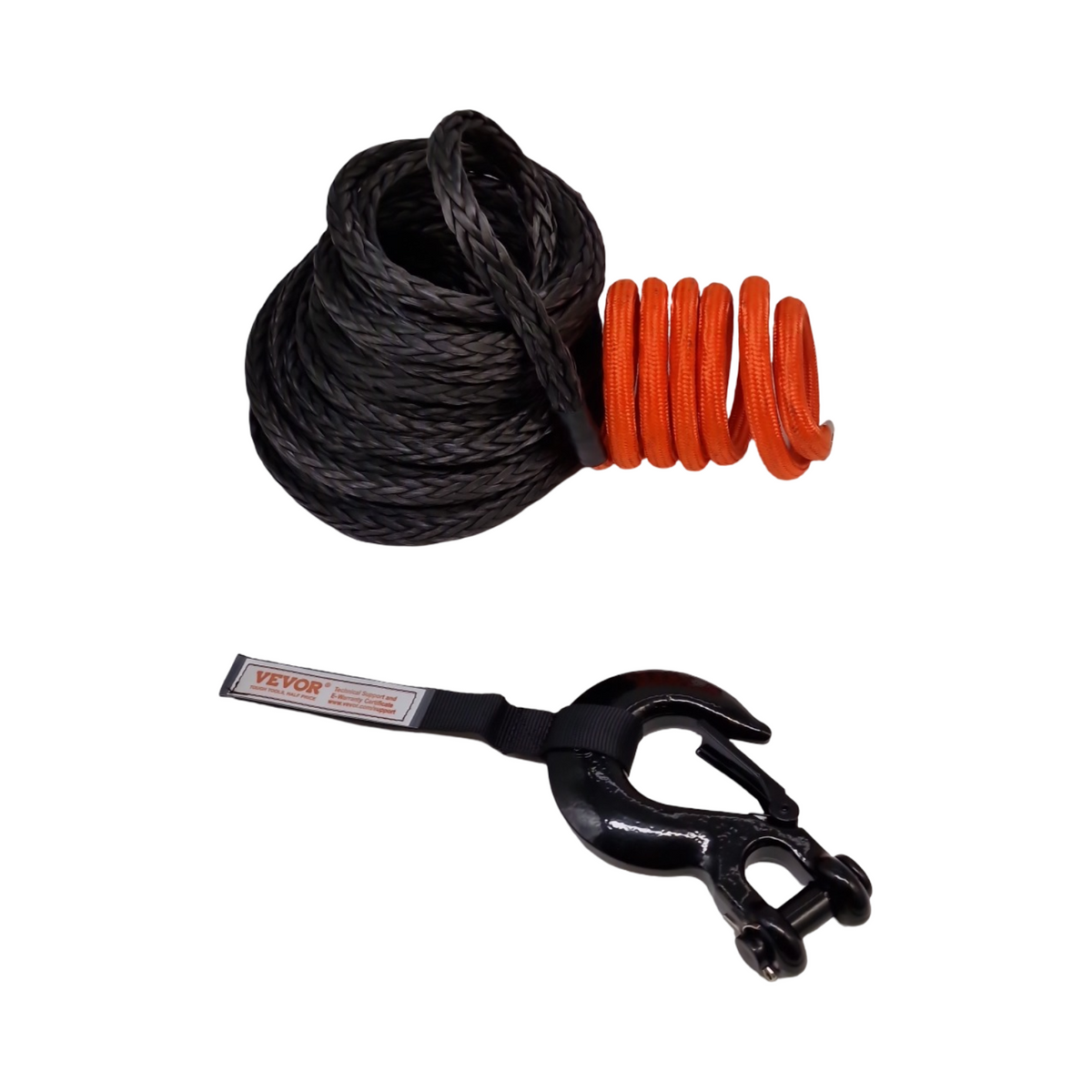 VEVOR Corde de Treuil Seil 12,7mm x 28,0m Synthétique mit Schutzmanschette, geschmiedeter Treuilhaken, Tr...