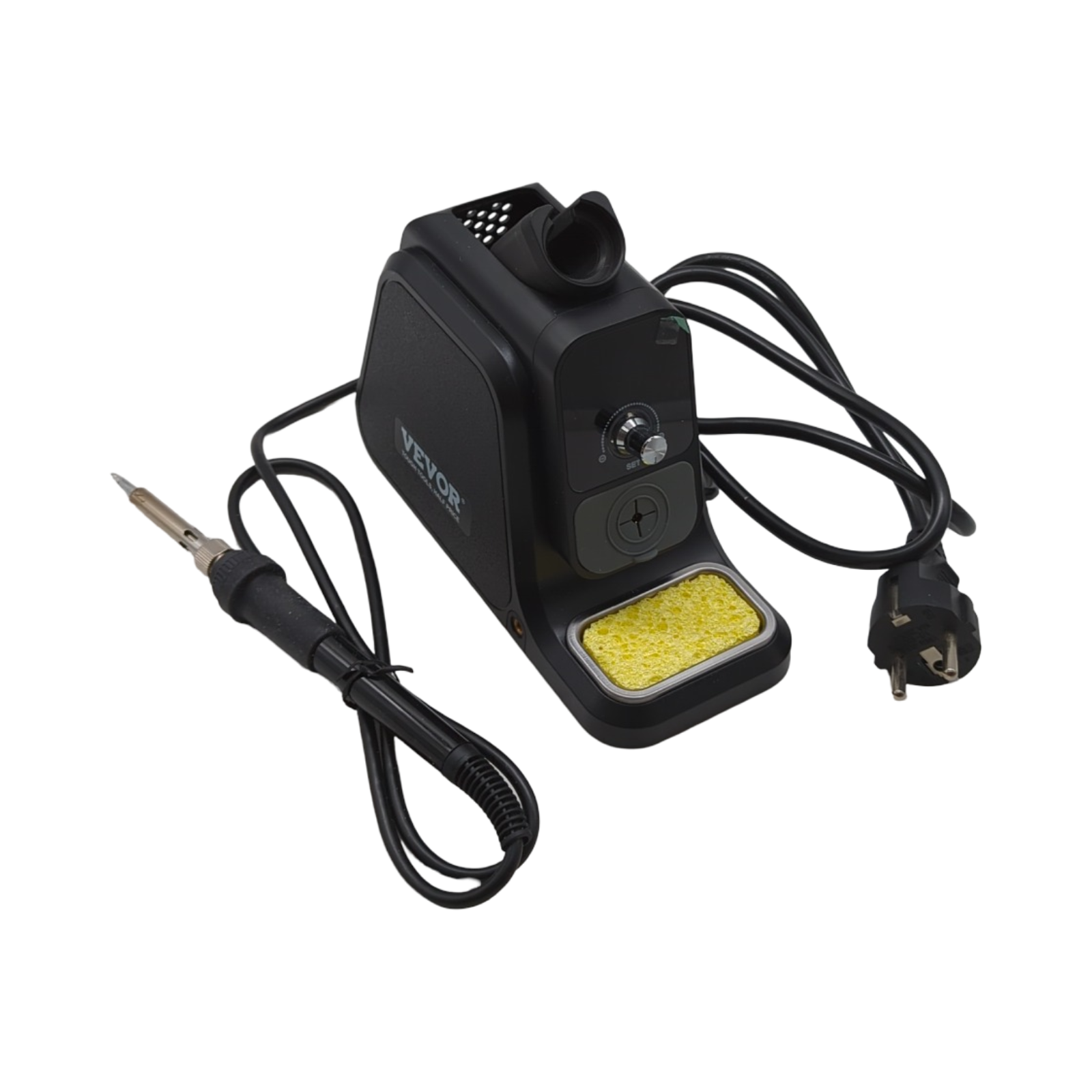VEVOR Lötstation 80W Lötkolben Digitalanzeige mit 2 helfenden Händen 5 Lötspitzen Lötdrahtspender bleifreies Lötmittel Lötsauger Pinzette a...