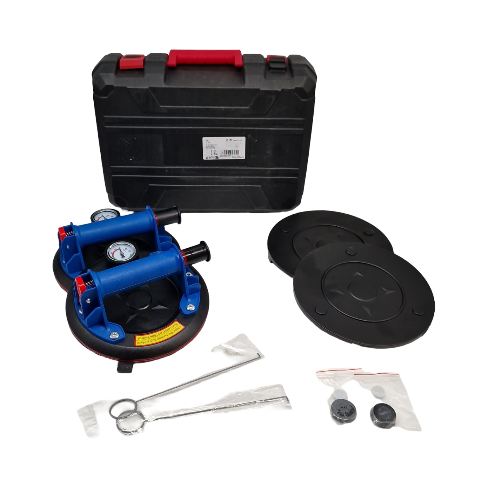 Gaethra Ventouse Carrelage 2 Stück 8 Zoll mit Manometer maximale Tragkraft 200 kg mit Aufbewahrungsbox