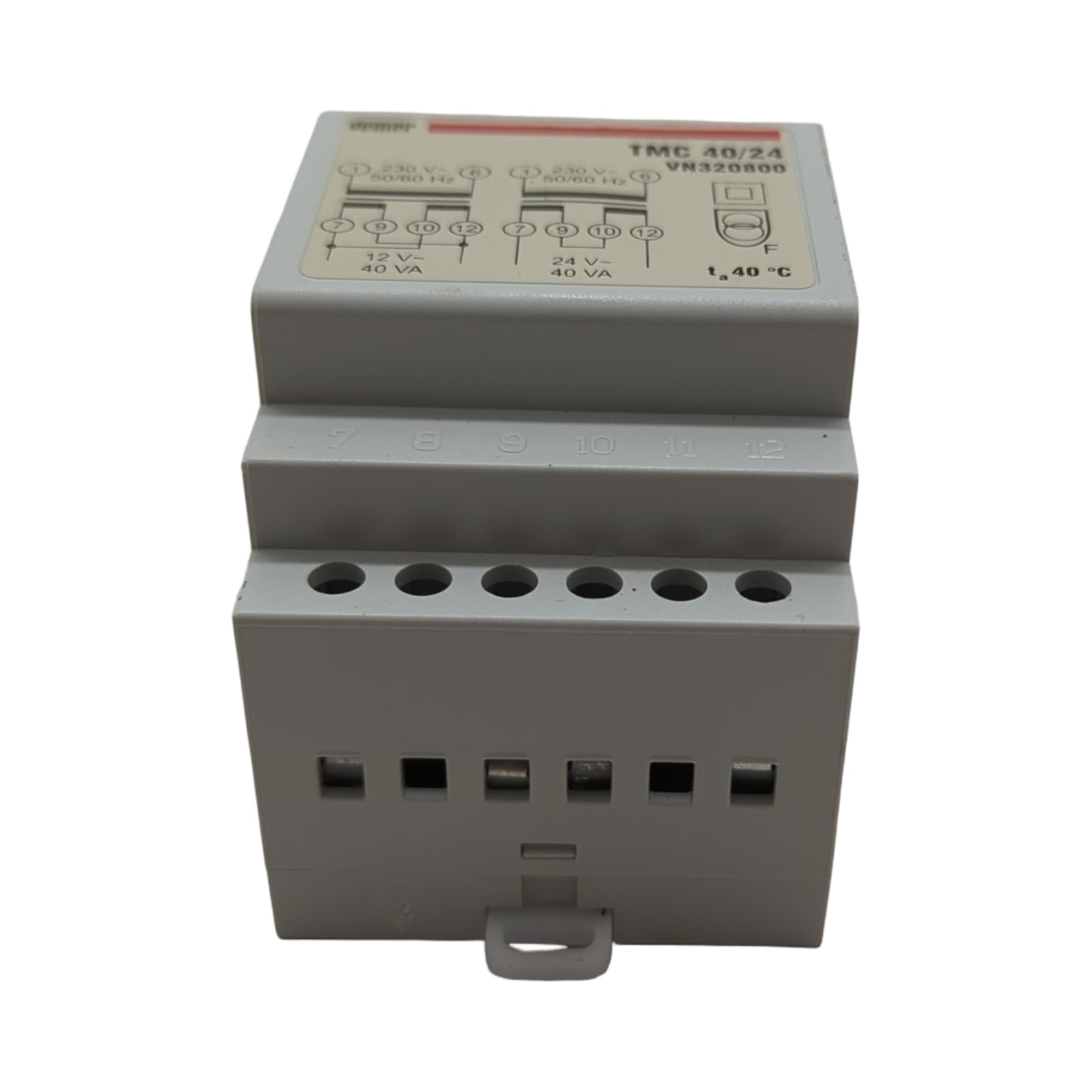 VEMER VN320800 Transformator für Hutschiene 230V Primär 12-24V Sekundär 40VA Weiß
