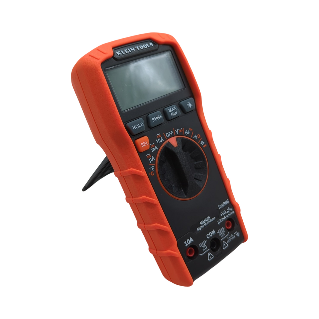 Klein Tools MM420 Digital-Multimeter TRMS automatische Reichweite 600V AC/DC 10A AC/DC 50MOhm Orange