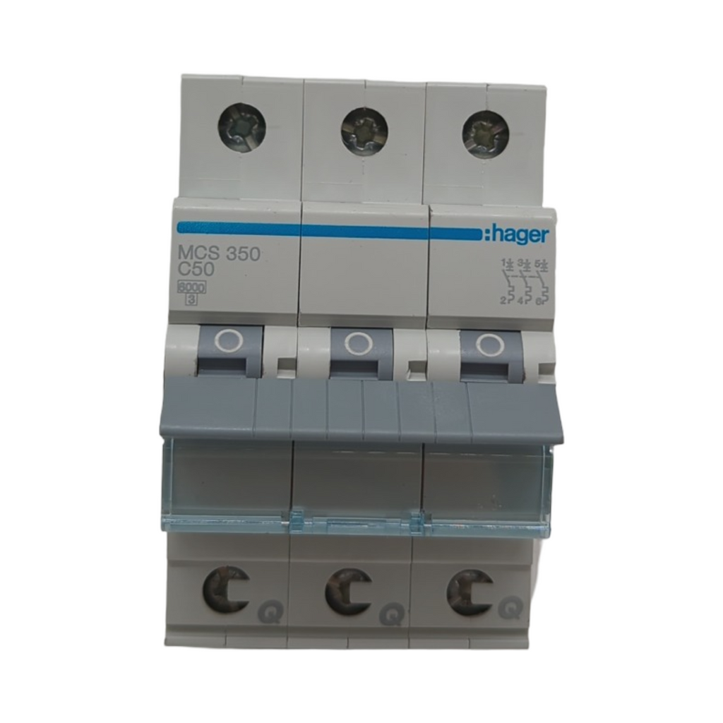 Hager MCS350 Leitungsschutzschalter 3-polig 6kA C-50A Quick Connect 1 Modul