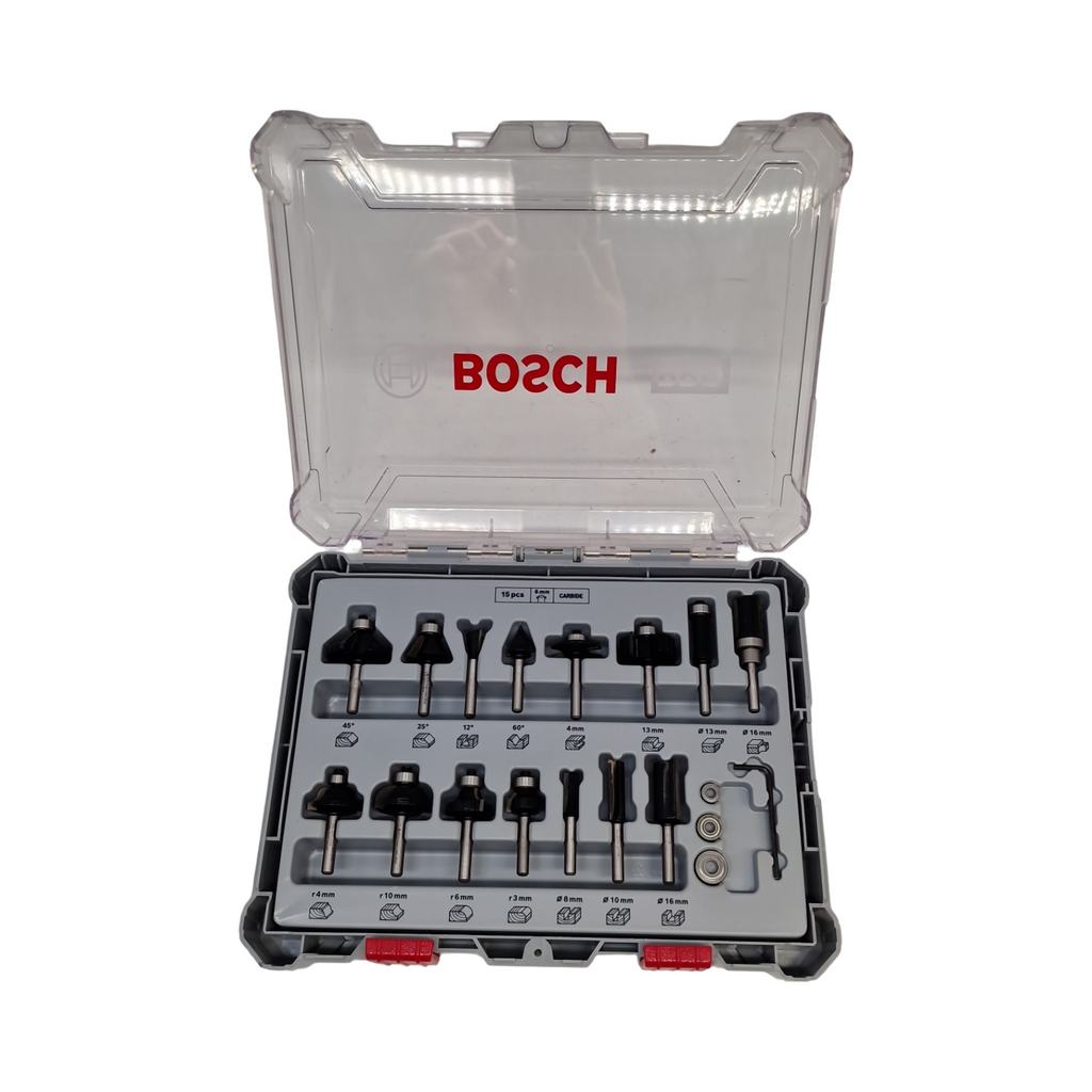 Bosch Fräser Set 15-teilig Kantenfräser für Weichholz Ø13-35 mm –