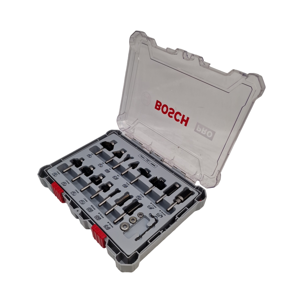 Bosch Fräser Set 15-teilig Kantenfräser für Weichholz Ø13-35 mm –